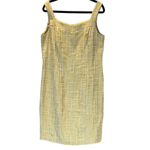 Victor Costa Elegant Sleeveless Dress Gold/Cream - Sz 12